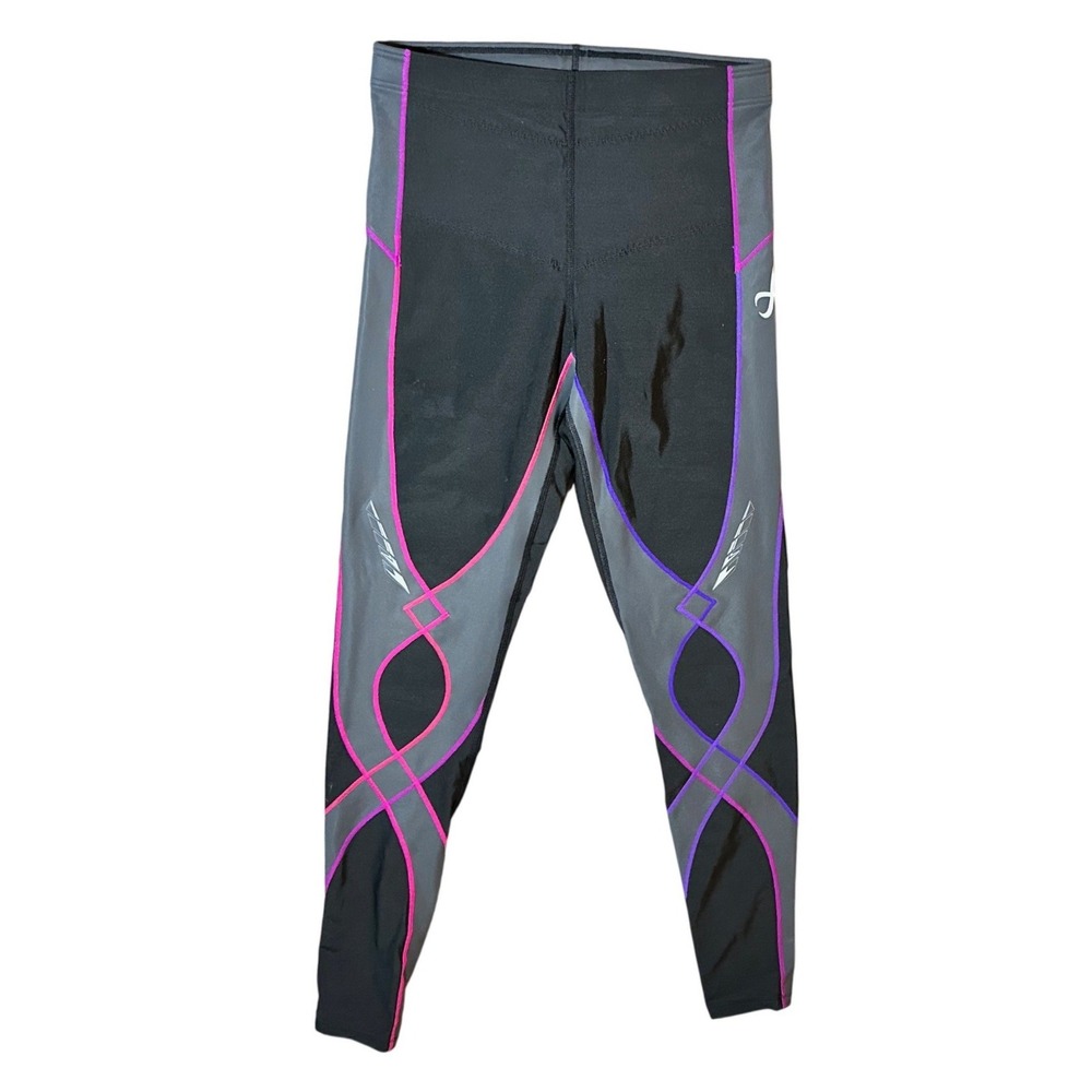 CW-X Stabilyx Joint Support Compression Tights Womens M Black Grey Pink 125879A